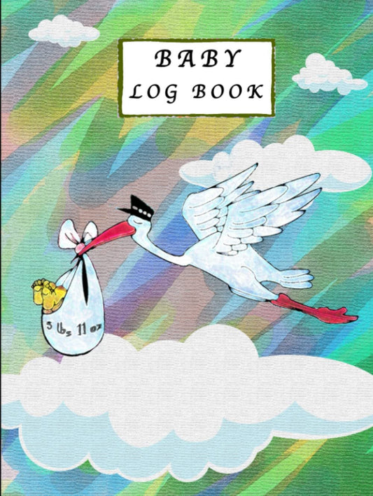 Hardcover, Baby Log Book ,Cute Crane, Baby Delivery, Daily Baby Journal, Newborns,Nursing, Feeding, Sleep, Diapers,Baby Tracker: Hardcover, Newborn, Baby Log Book ,Daily Baby Journal, 8.5 x 11, 120 pages,Mummy,Daddy, Parents, Crane, bird