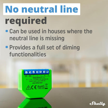 Shelly Dimmer 2, Intelligent WiFi Dimmer, No Neutral Conductor Required, Home Automation, Compatible with Alexa & Google Home, iOS Android App, No Hub Required, Dimmable Lights (Pack of 4)