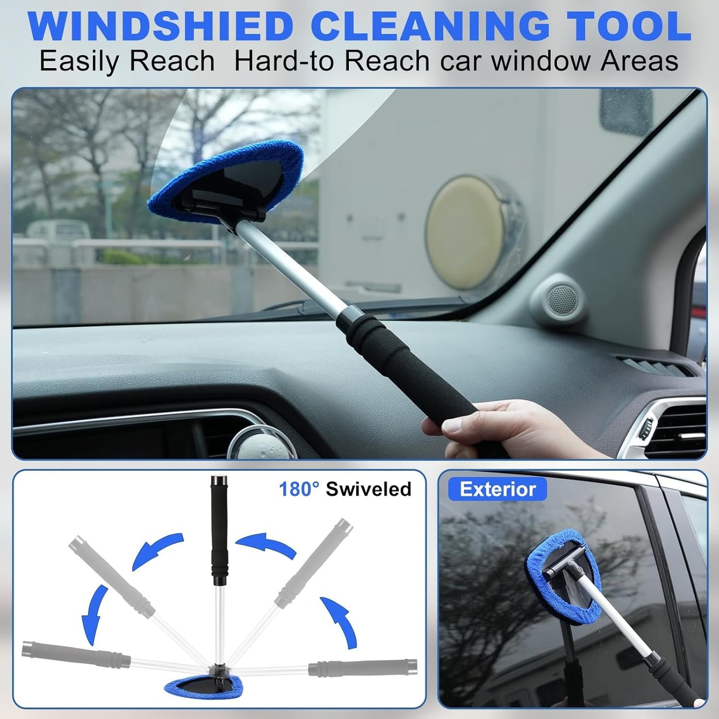 Viewsun Windshield Cleaner Tool, 14Pcs Car Interior Cleaning Kit, Car Detailing Kit Interior Cleaner, Car Detailing Brushes, Car Cleaning Gel, Inside Cleaning Supplies Accessories for Women Men