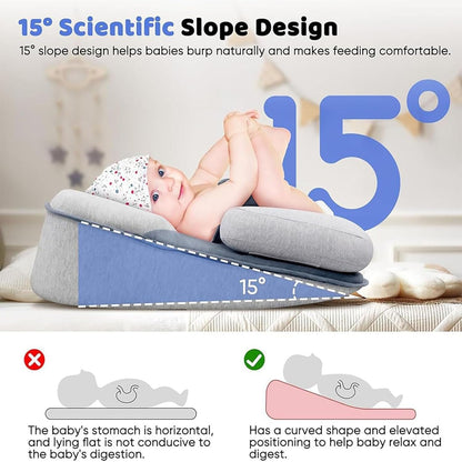 15° Anti-Choking Baby Lounger Pillow | Detachable Nursing Pillow for Newborns | Pregnant Mother Must-Have + Eco-Friendly Nursery + Portable Infant Support,Baby Lounger Pillow