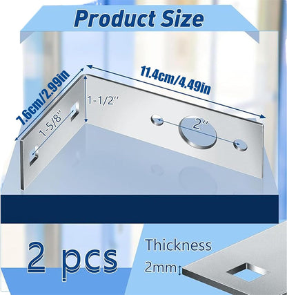 Qzdtue Trailer Light Bracket, Tail Lamp Mount, L Shape Metal Rack, Two-Piece Holder Set, 4.49x2.99x1.5 inches, Support Frame, Transport Accessory for Vehicle, Truck, Boat, Marine