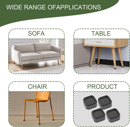 12 Pieces Furniture Riser Feet Furniture Riser Legs Furniture Risers 3.5cm Height Stackable Load Capacity Up to 5000 Lbs Suitable for Sofa, Bed and Table
