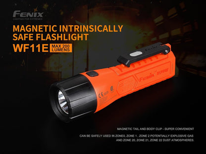 Fenix WF11E 200 Lumen Led Torch with 185m Beam with 50000hrs Lifespan – IP67 Waterproof Tactical Flashlight with 3 Brightness Levels Explosion-Proof Emergency Torch Light (Orange)
