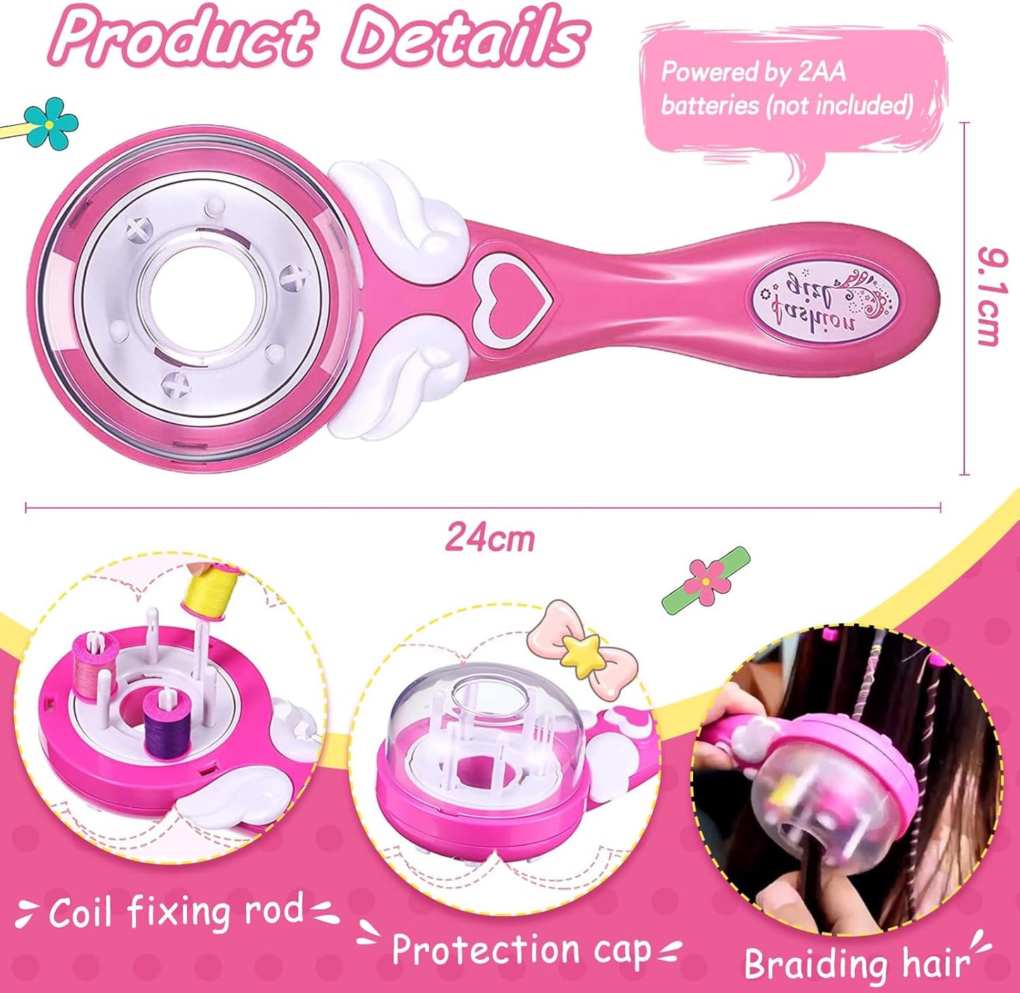 Magic Braids Set – Automatic Machine for Hair Braids and Accessories for Girls, Hair Braider and Braiding Machine, Ideal as a Gift for Girls!