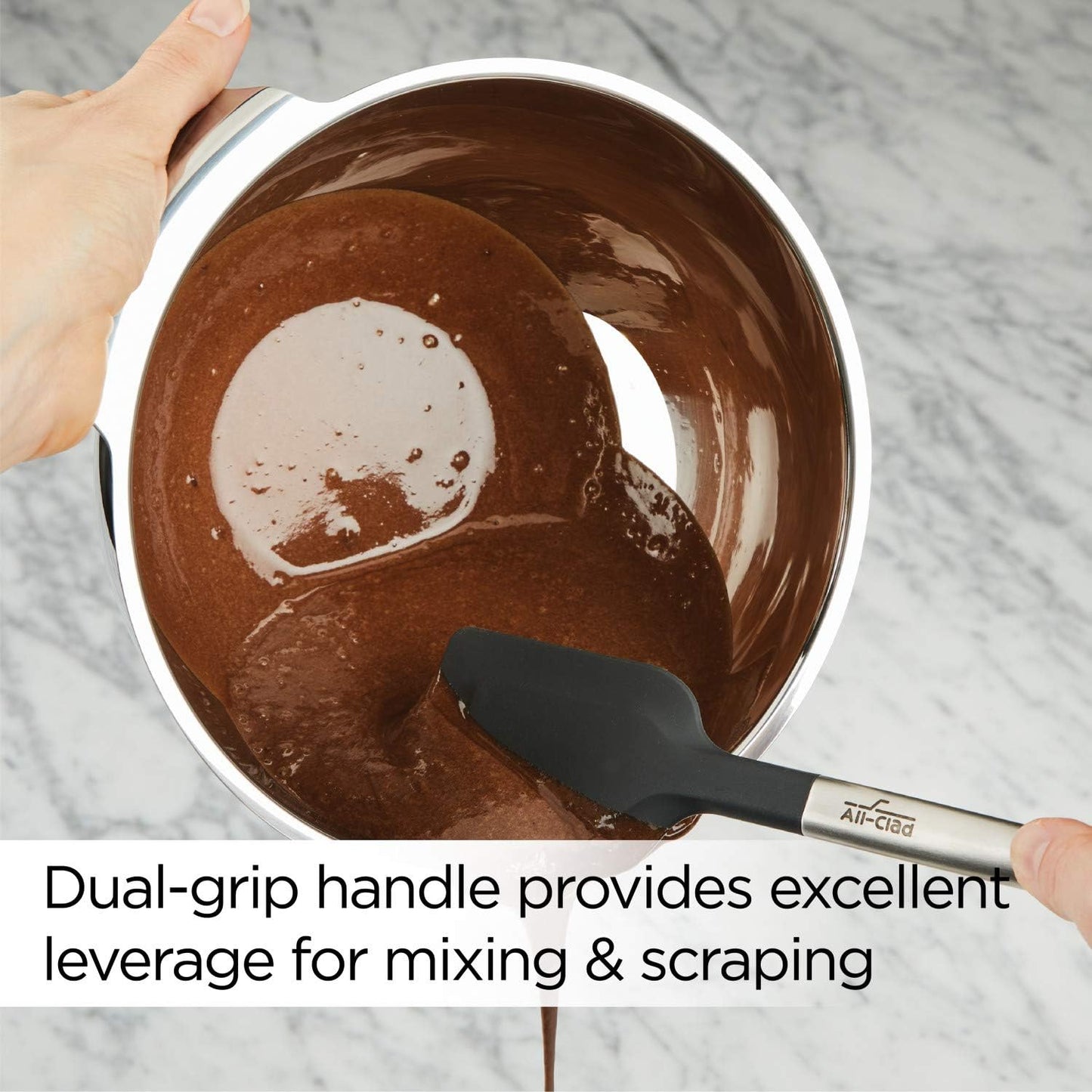 All-Clad Specialty Silicone Kitchen Gadgets Spatula Kitchen Tools, Kitchen Hacks Silver, Stainless Steel and Black