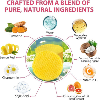 Facial Cleaning Set, 40 Pack Turmeric Cleaning Pads Mousse, Portable Skin Care Tools, Travel Essentials Facial Sponges,Helps Balance Skin Oil And Water, Remove Excess Keratin