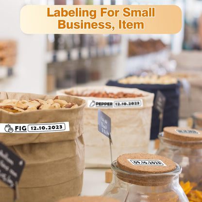 Phomemo D30 Continuous White Label Paper, For D35 Q30 Q31 Q32 Q30S Label Maker, Thermal Printing Inkless & Clean, 0.59"X23.62"(15mm X 6m),Labeling For Home Organization Office