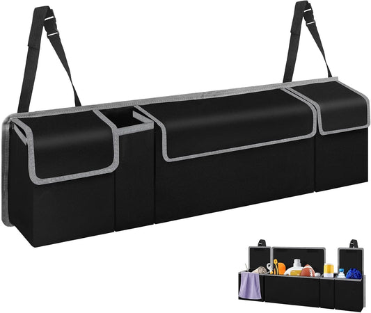 Car Boot Organiser, Car Trunk Organizer and Storage, Boot Storage Bags for Suv and Adjustable Buckle Straps Backseat Hanging Organizer for SUV, Truck, MPV, Waterproof