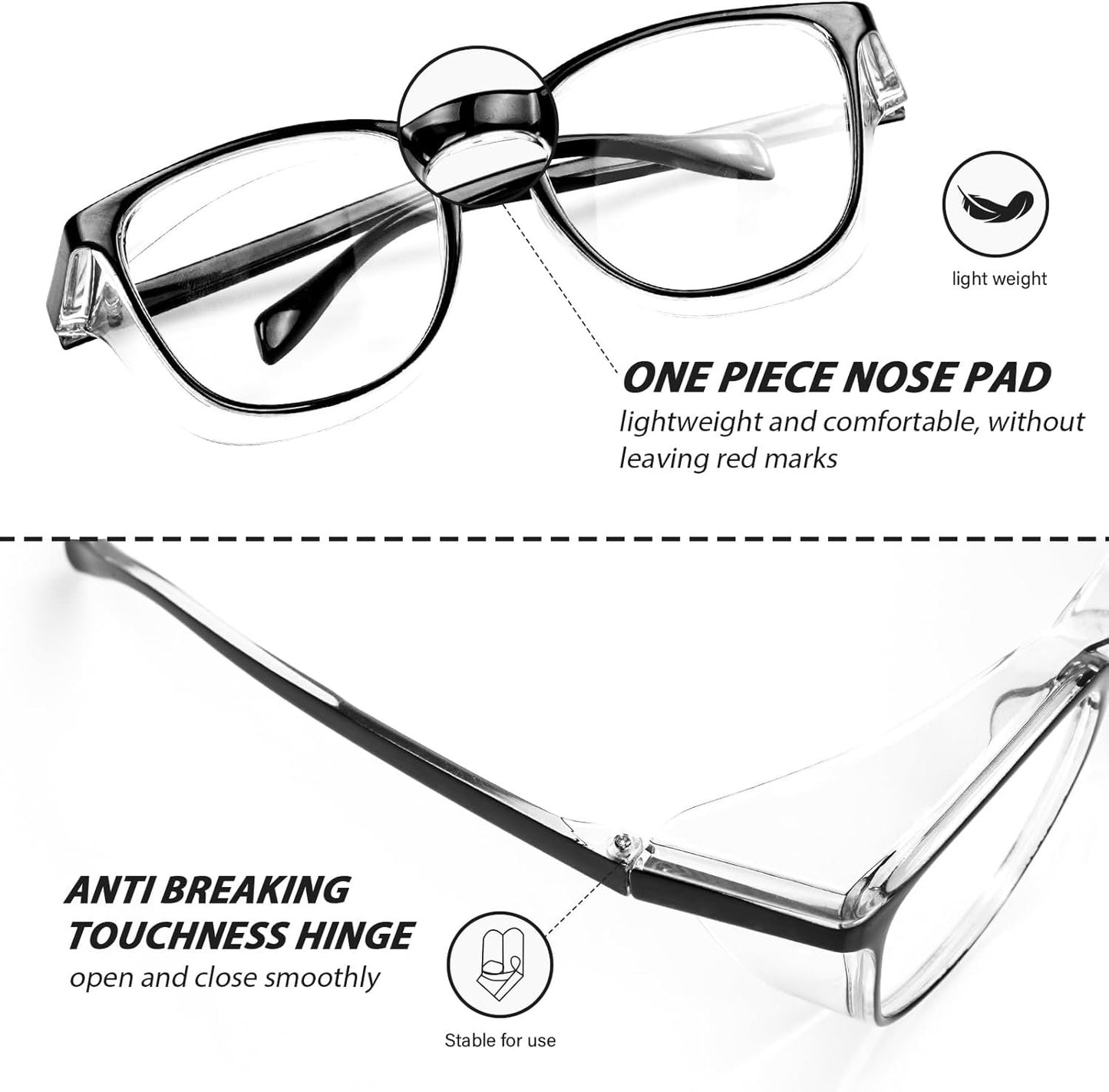 Safety Glasses for Women Men, 2Pack Safety Goggles Anti Fog, UV Protection Blue Light Blocking glasses Protective Eyewear
