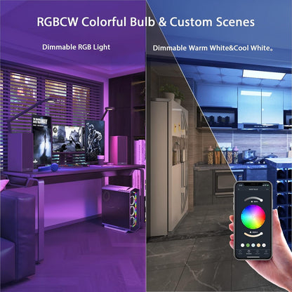 LUMIMAN Smart Light Bulb, Color Changing Smart Bulb Works with Alexa Google Home Smart Life App, RGB 16 Million Music Sync,2700K-6500K 800LM 60W Eqv., No Hub Required, 2 Pack