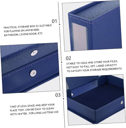 Uonlytech Household File Organizer PU Document Storage Box Capacity Desktop File Holder for Office Organization Tidy Up Your Workspace with Design