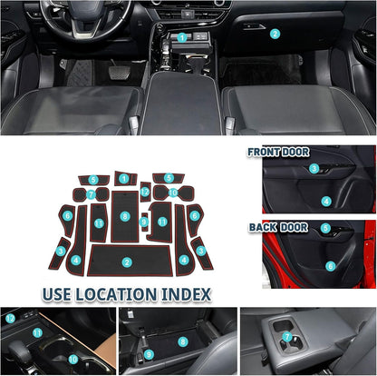 Door Slot Mats for 2022-2025 Lexus NX Accessories Non-Slip Dust Lexus NX 2022+ Pad Cup Door Mats 17PCS/Set Car Center Console Liner Mats 2022 2023 2024 2025 Lexus NX 250 NX 350 Interior Accessories