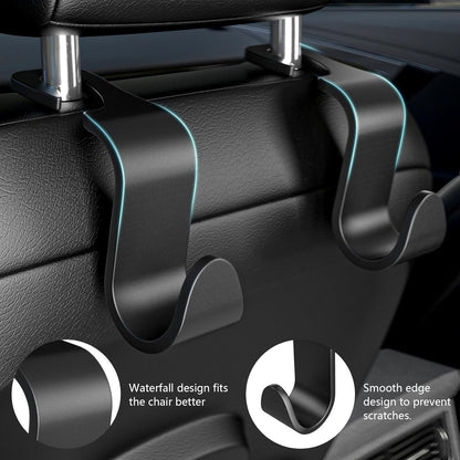 SUTOUG Car Seat Back Hook, Car Interior Accessories, 4 Pack Black Plastic Hooks Suitable for Bags, Shopping Bags, Clothes, Portable Tool Box