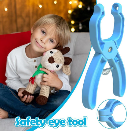 Gupcaqosjw Safety Eye Tool, Safety Eye Tool Pliers Auxiliary Tool, Eye Installation Tool, Doll Making Supplies for Washers, Stuffed Animal Eyes