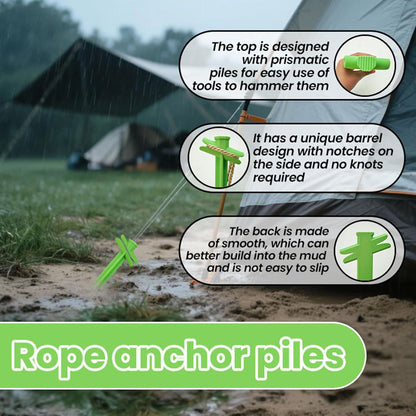 Ground Stakes, Heavy Duty Tent Anchors, High-Tensile Strength Camping Tool, Multifunctional Outdoor Gear for Temporary Fencing, Playground Safety, Beach Camping, 8.58x3.62x1.02inch