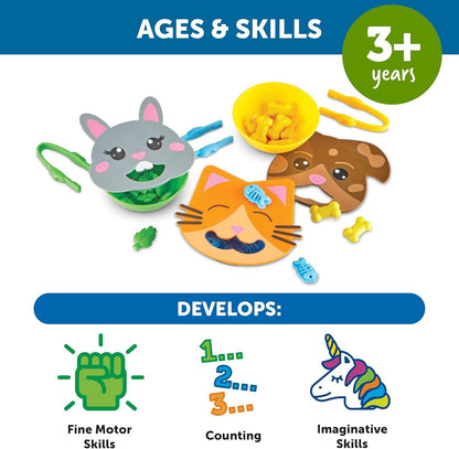 Learning Resources Fine Motor Feeding Friends, 39 Pieces, Ages 3+, Toddler Toys, Montessori Toys, Preschool Learning Activities