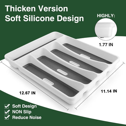 60-Piece Black Silverware Set with Organizer, AIVIKI Stainless Steel Flatware Set for 12, Cutlery Utensil Sets for Home Restaurant, Include Knife Fork Spoon Set, Mirror Finish, Dishwasher Safe