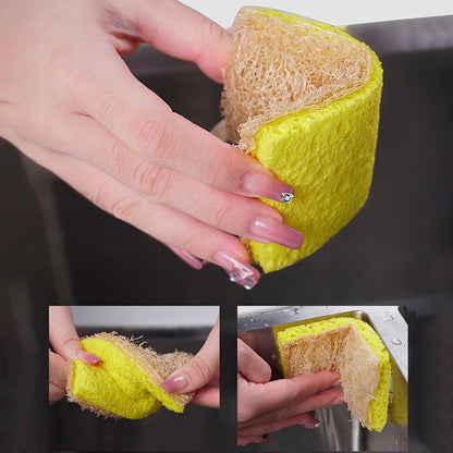 Natural Eco Dishwasher Sponges - Non-Scratch Scrub Sponge | Washing Up Sponges Scrubs | Friendly Sponges For Dishes | Kitchen Scrubbing Sponges | Multipurpose Cleaning Sponge | Reusable Kitchen Sponge