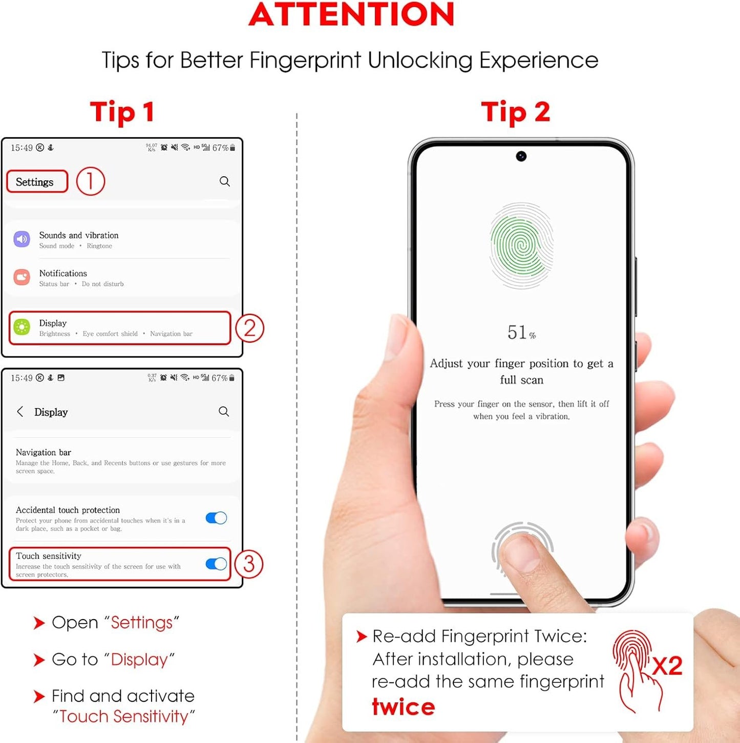 JETech Screen Protector for Samsung Galaxy S22+/S22 Plus 5G with Camera Lens Protector, Easy Installation Tool, Tempered Glass Film, Fingerprint ID Compatible, 2-Pack Each