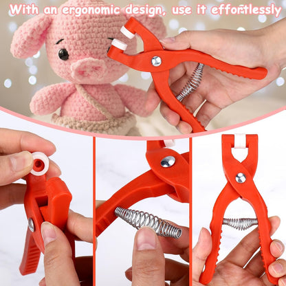 Juome 2Pcs Safety Eye Tool for Crocheting - Crochet Tools for Attaching Crochet Safety Eyes, Auxiliary Tool for 5-30mm Stuffed Animals Safety Eyes Making Supplies