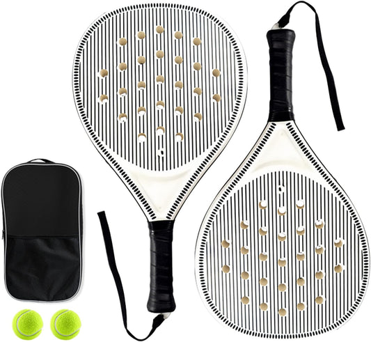 Paddle Tennis Racquets, Lightweight Tennis Paddle Racket, Convenient Sports Gear, Ergonomic Sturdy Grip Handle for Outdoor Travel Training Use, Carbon Fiber + Foam