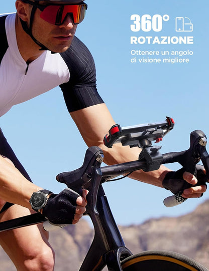 JOYROOM Motorcycle Cell Phone Holder - [2025 Metal Pull][160km/h Shockproof] Bike Cell Phone Holder, Universal Bicycle Handlebar Holder for iPhone 16 Pro Max Samsung Smartphone 4.7-7 Inch