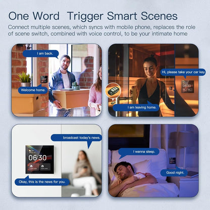 Smart Home Control Panel, Voice Control Interruptor Inteligente Smart Home with 4-inch Touch Screen for Smart Home Control