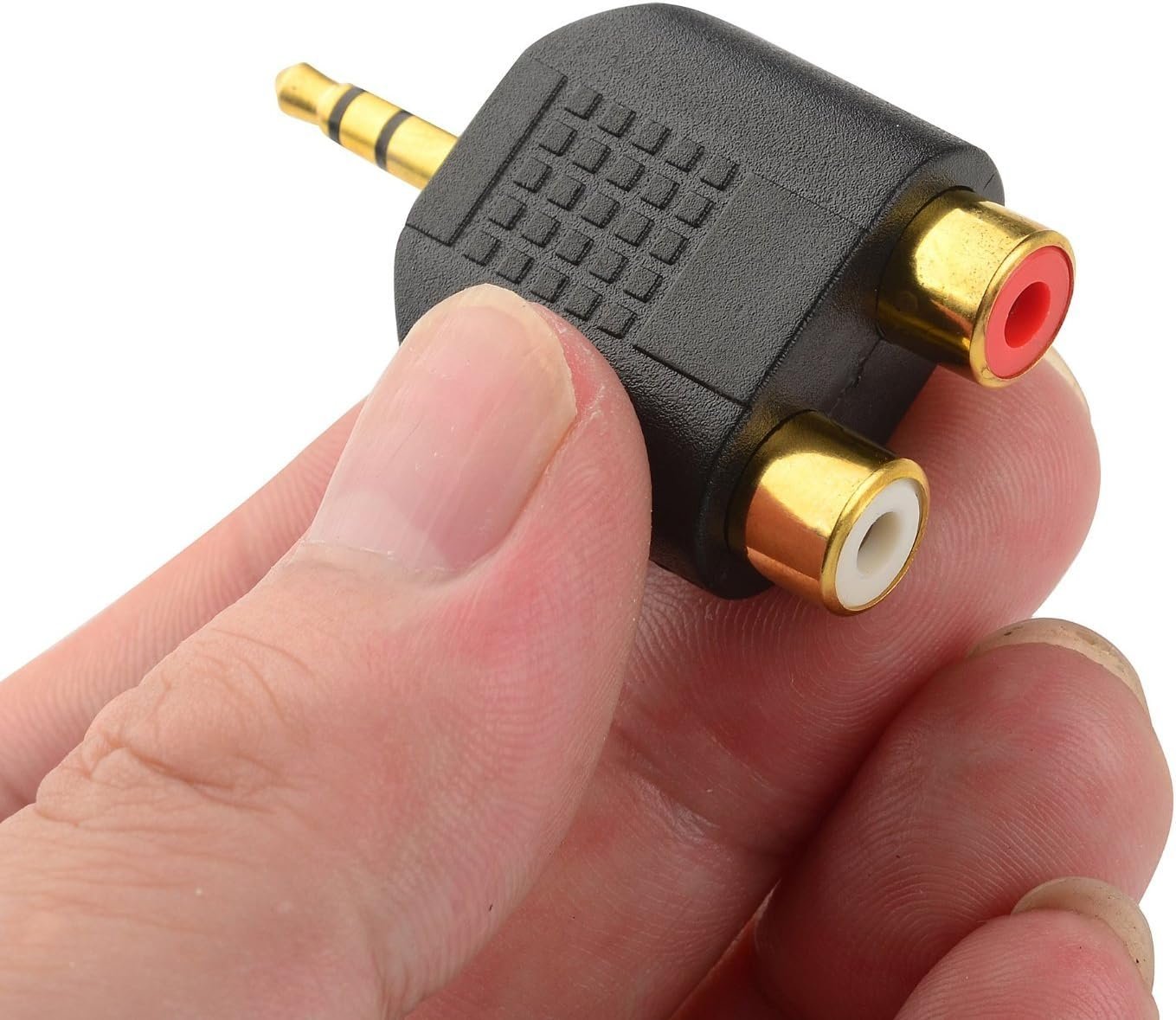 CERRXIAN LEMENG (2-Pack) Gold Plated 3.5mm Stereo to 2-RCA Male to Female Audio Splitter, Dual RCA Jack Adapter