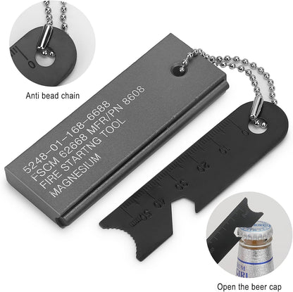 Fire Starter Survival Kit, Magnesium Waterproof Matches Ferro Flint Block,Outdoor Survival Firesteel Gears with Striker for Camping Hiking Hunting Emergency