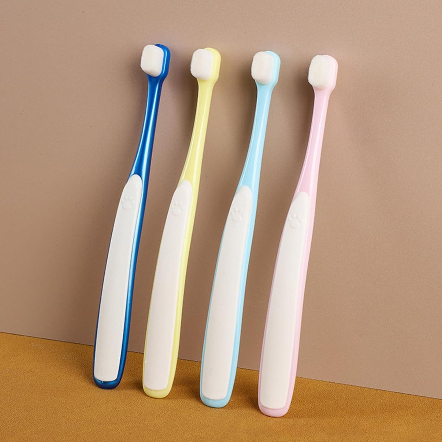 Jvjggag Puppy Toothbrush, 4X Soft Tooth Brush, Comfortable Grip Gentle Bristles Teeth Brushing Kit Wide Head Pet Oral Care Supply For Daily Use Home Travel