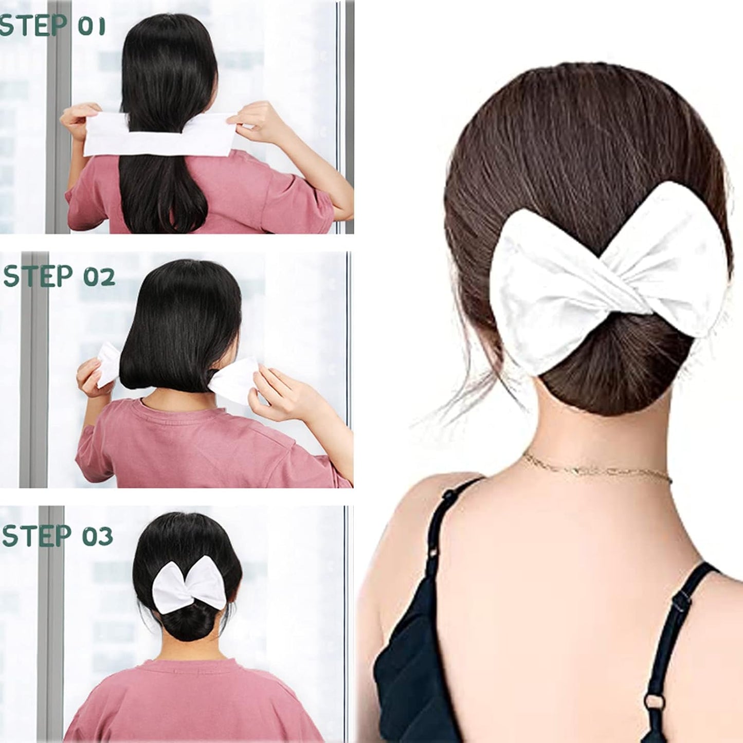 NITAIUN 7 Pieces Deft Hair Bun Piece Multicolor Magic Cloth Clip Satin Twist Maker Hairstyle Tool French Easy, Hair Accessories (Multicolor)