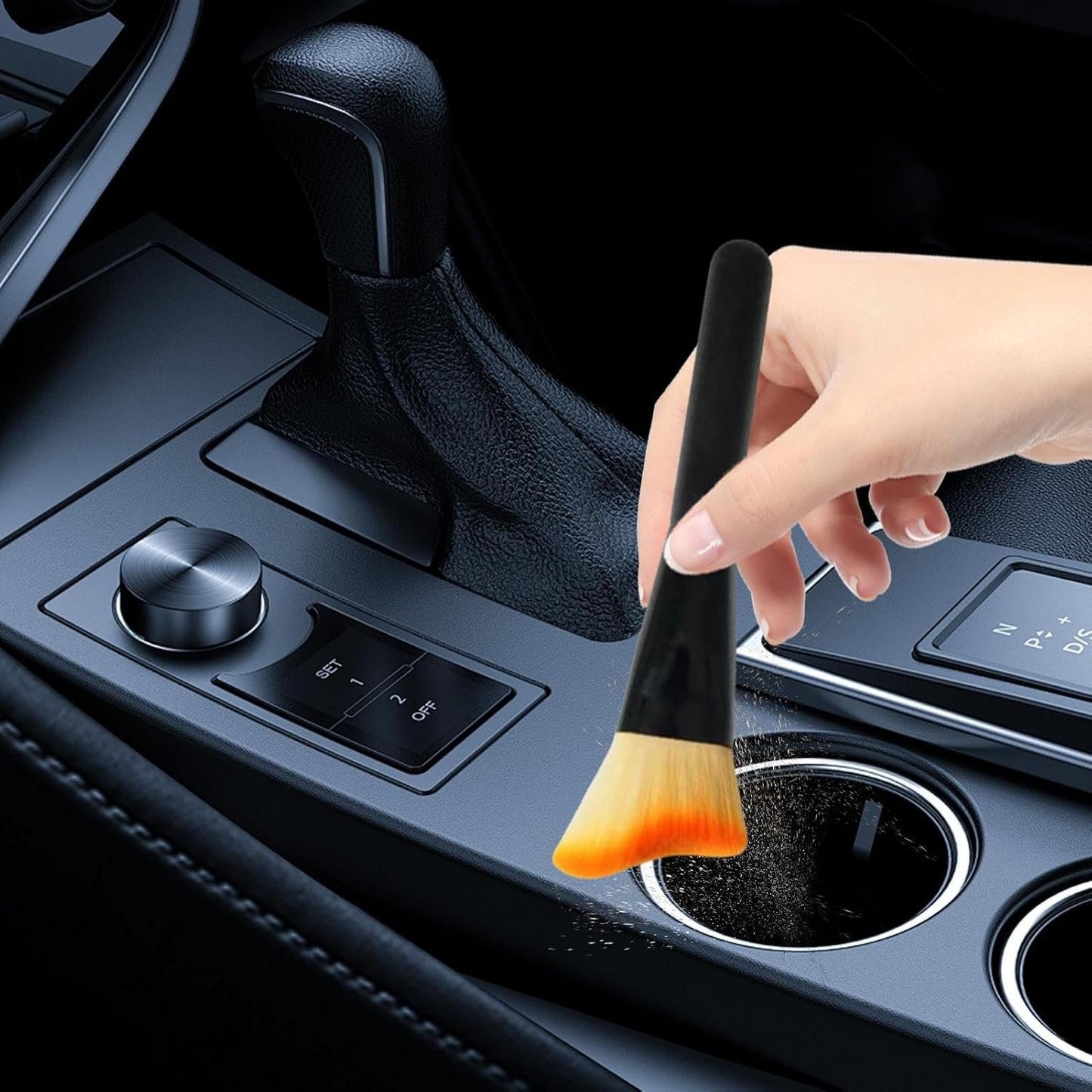 Car Dust Brush, Soft Detailing Brush, Dash and Interior Crevice Cleaner, Air Vent Scrubber, Multi-Purpose Vehicle Cleaning Tool, Made of Pp Fluff Material, 1.77in/6.3in