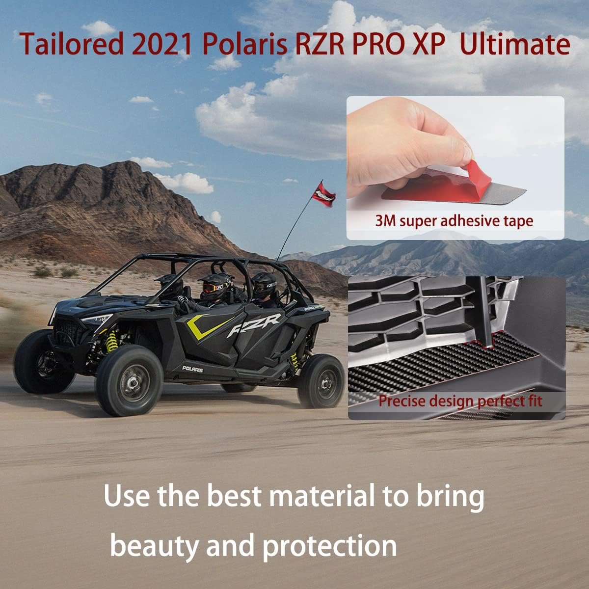 UTV Car Interior & Exterior Decoration Trim kit-Compatible with 2021 Polaris RZR PRO XP Ultimate, Center Console Armrest, dashboard, Body Trim, Fits for RZR PRO XP Ultimate 2021 Accessories (UTV-007)