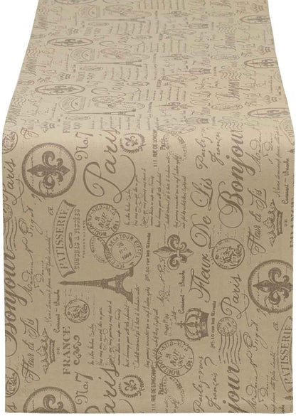 DII French Style Tabletop Kitchen Collection, Reversible Table Runner, 14x72, Parisian Flourish