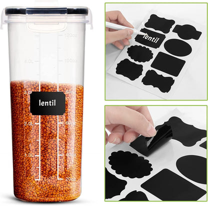 KICHLY Pack of 6 Cereal Containers Storage - Cereal Dispenser & Food Storage Containers for Pantry Organization and Storage -Food Dispensers for Kitchen Counter and Cookie Jars