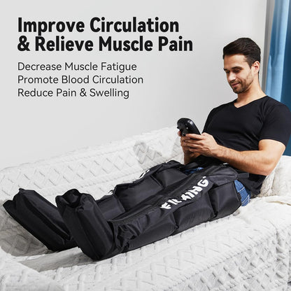 FIT KING Air Compression Recovery System, Foot and Leg Air Massage Boots for Blood Circulation and Fast Recovery, Enhance Sports Performance (Small)