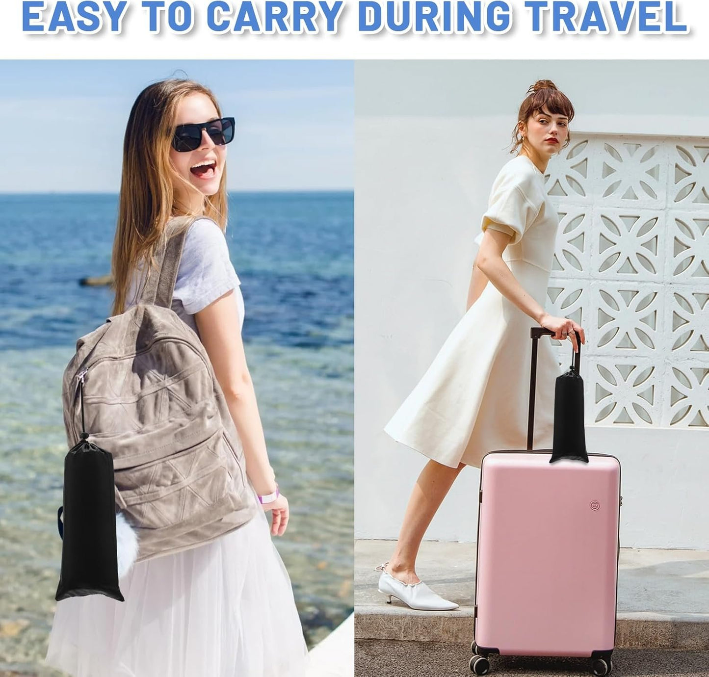 Airplane Foot Hammock,Foot Rest Leg Rest with Wider Support,Office Desk Footrest,Comfortable Foot Sling for Long Flight Travel Voyage Essentials Plane Trip,Black (2 pack)