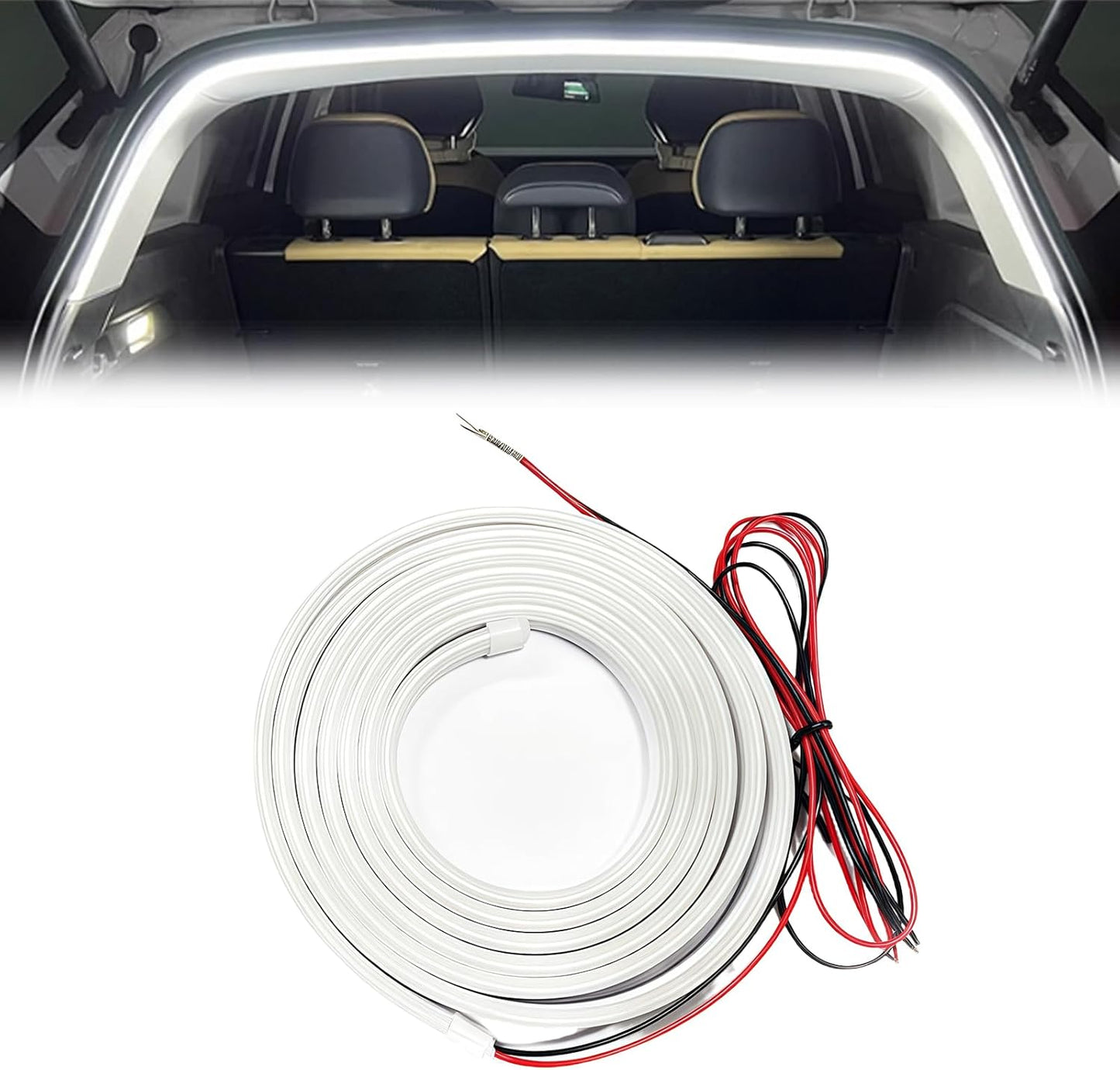 Dynamic Flowing Car Trunk Light Strip, Smart Car Trunk Led Atmosphere Light Strip, Universal Waterproof Cargo Ambient Lighting,for SUV Truck Trailers (White,2m/78in)