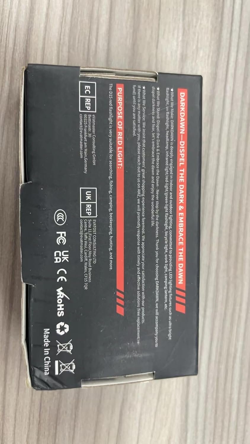 DARKDAWN Red Light Torch, LED Red Light Tactical Hunting Torch with Rechargeable USB, Portable Torch with Pocket Clip, Focus Adjustable, for Hunting Detector Astrophotography