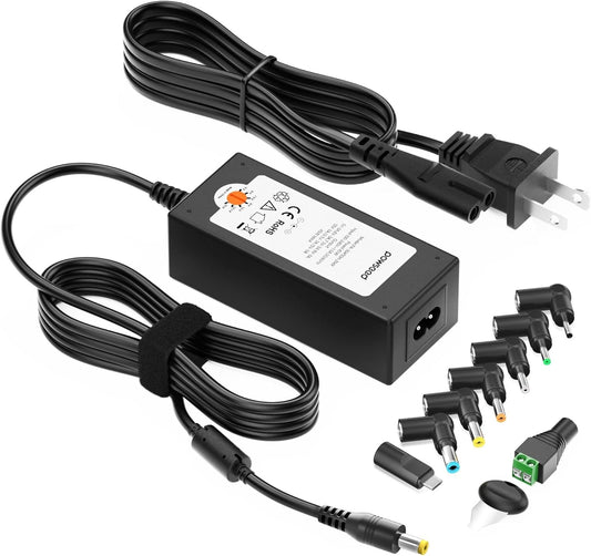 POWSEED 45W Universal AC Adapter 5V 6V 7.5V 9V 12V 13.5V 15V 3A 2A 1A Multi Voltage Power Supply Charger Cord for Household Electronics Routers CCTV IP Cameras Speaker USB Hub Tablet LED Strips