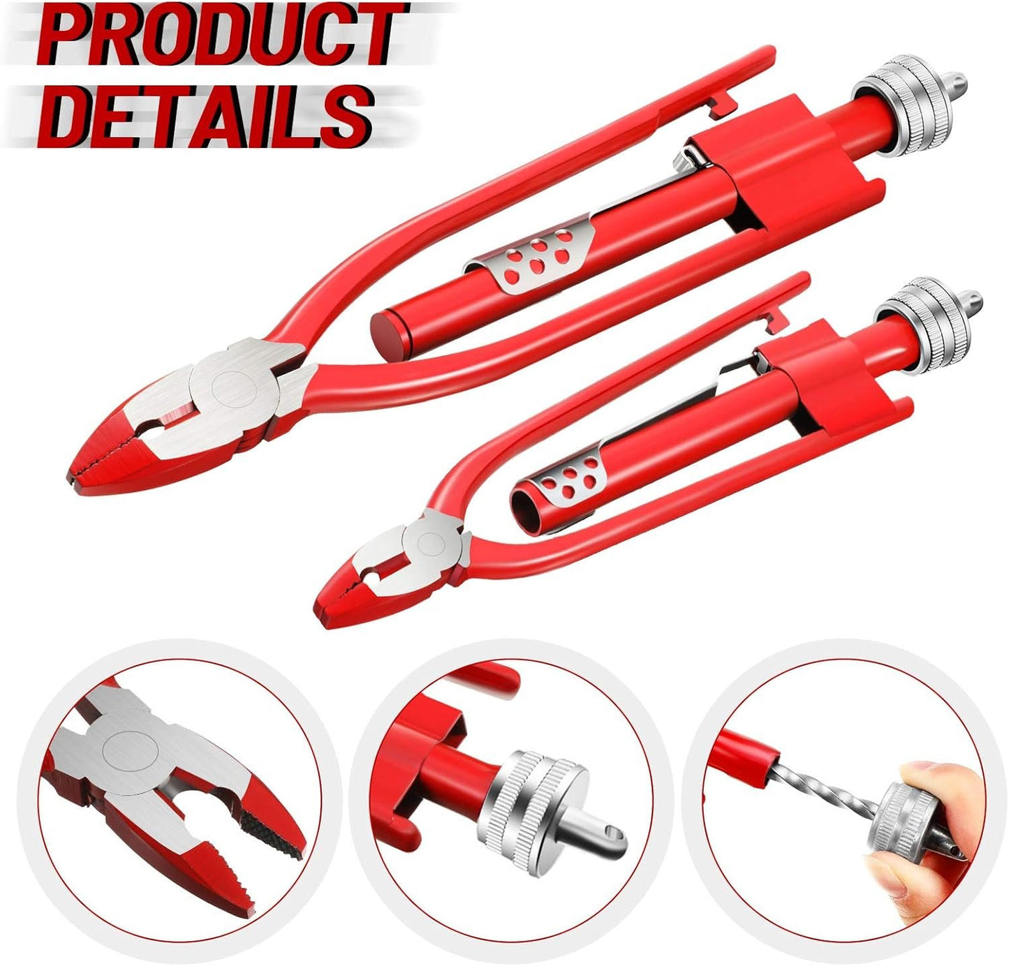 Mudder 2 Pieces Aircraft Safety Wire Twisting Pliers Tools Wire Twist Pliers 9 Inch 6 Inch for Aircraft Auto Industry(Red)