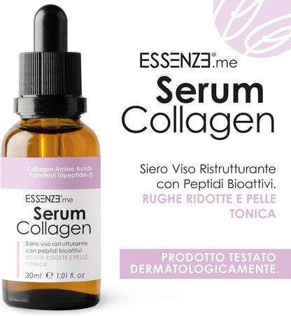 Essenze Hydrolyzed Collagen Face Serum with Bioactive Peptides – Anti-Wrinkle Moisturizing, Firming, Anti-Aging – Suitable for All Skin Types – 30 ml