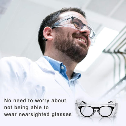 WTTUOAM 6 Pieces Clear Safety Glasses Over Glasses Goggles Anti- Fog/Scratch Eye Protective Polycarbonate Eyewear Safety Goggles for Shooting, Labs, Outdoor, Workplaces Safety Eye Protection