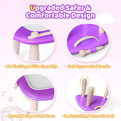 Kikidex Toddler Toys Age 1-3 Magnetic Drawing Board: Kids Toys for 1 2 3 Year Old Boy Girl Birthday Gifts Doodle Board for Preschool Learning and Educational Erasable Sketching Pad(Purple)