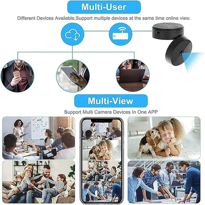Secret Scope Camera, Secret Scope Mini Security Camera, Mini Wire-Free Monitor with Night Vision Function, WiFi Camear Outdoor Wireless 1080p HD (Black, 3)