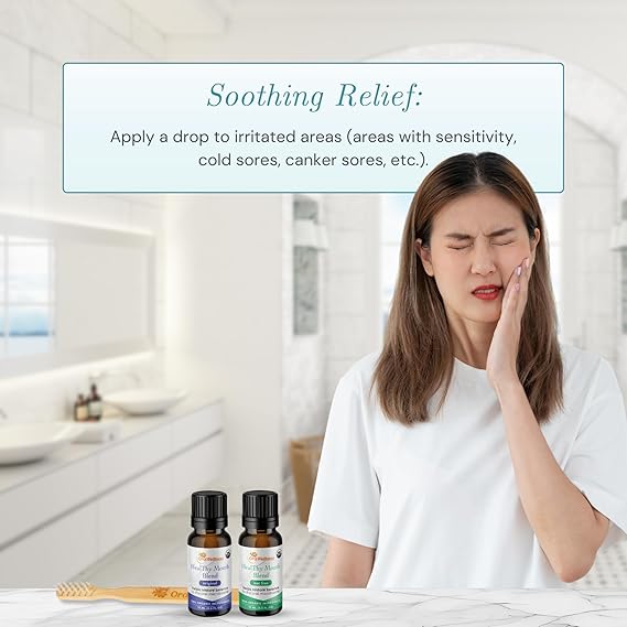Healthy Mouth Blend Organic Tooth Oil, Fluoride Free Made in The USA Toothpaste & Mouthwash Alternative Tooth, Natural Rinse for Healthy Teeth & Gums for Women, Men and Kids, Pack of 1