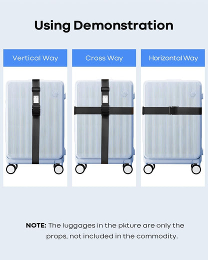 4 Pack Luggage Straps for Suitcases, Travel Adjustable Luggage Band Bag Straps with Luggage Tag, Heavy Duty Non-Slip Suitcase Belt with Quick-Release Buckle Ensure Suitcase Security, Black