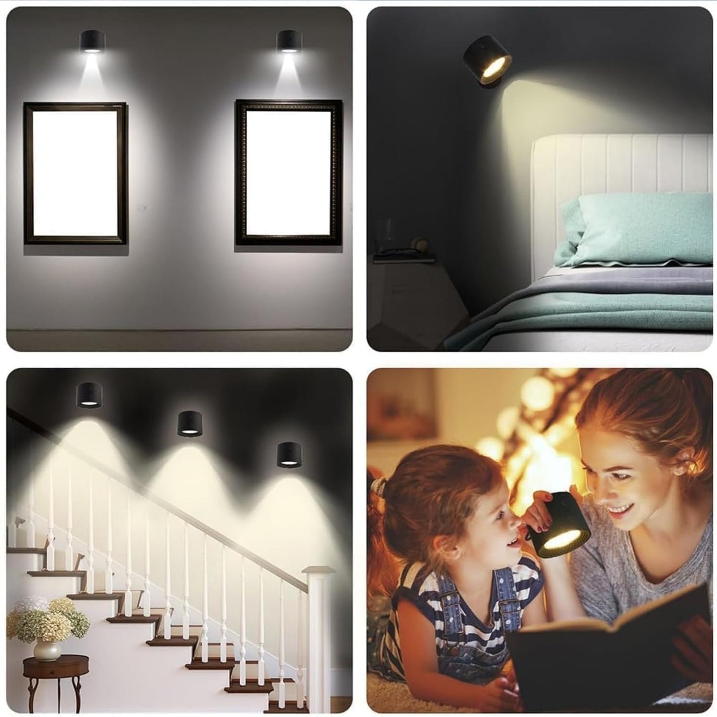 Glowrights Lights, Glowrights Smart Wall Lights Magnetic, Glowrights Smart Lights, Glowrights Wall Lights, Glowrights Under Cabinet Lighting, USB Rechargeable Led Wall Sconce Lights (B,2 pcs)