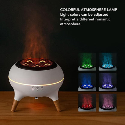 Aromatherapy Flame Diffuser, Electric Essential Oil Diffuser with 7 Color Ambient Light Remote Control High Temperature Steam Air Mist Humidifier for Home and Office