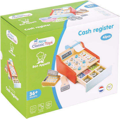 New Classic Toys Cash Register 10650 Red Cash Register Set